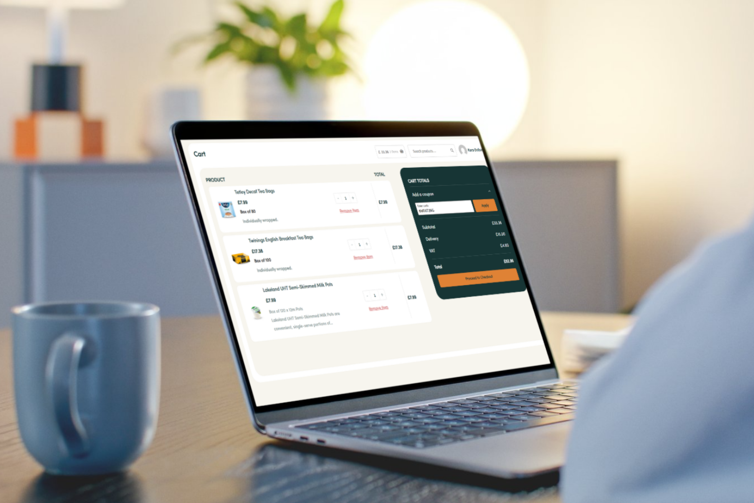 Customer viewing the Online Shop